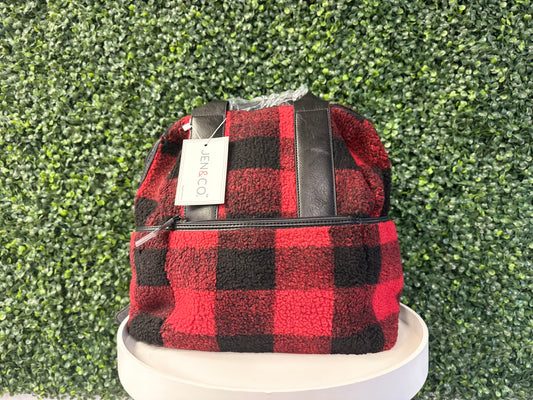 Jen and Co Back Pack Red Plaid