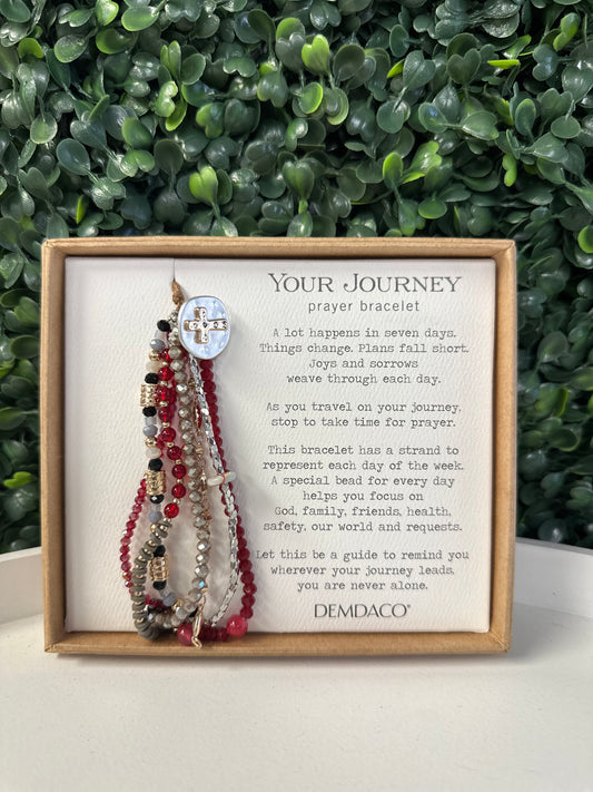Demdaco Your Journey Prayer Bracelet-Garnet