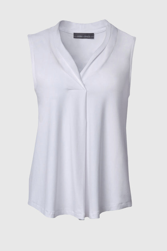 Hannah + Gracie Jasmine Crepe Inverted Tank - Curvy