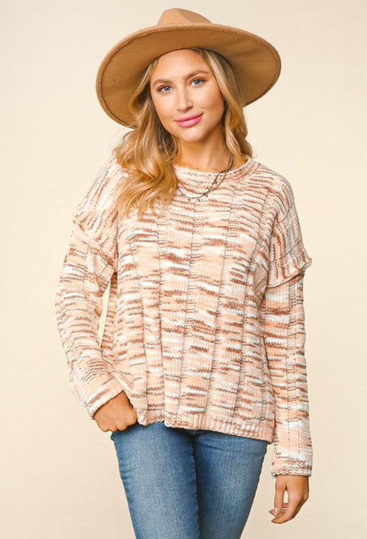 Plus Multi Color Oversized Sweater Knit Top