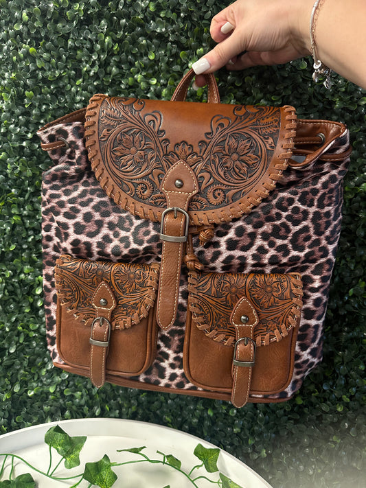 Montana West Tooled Backpack leopard