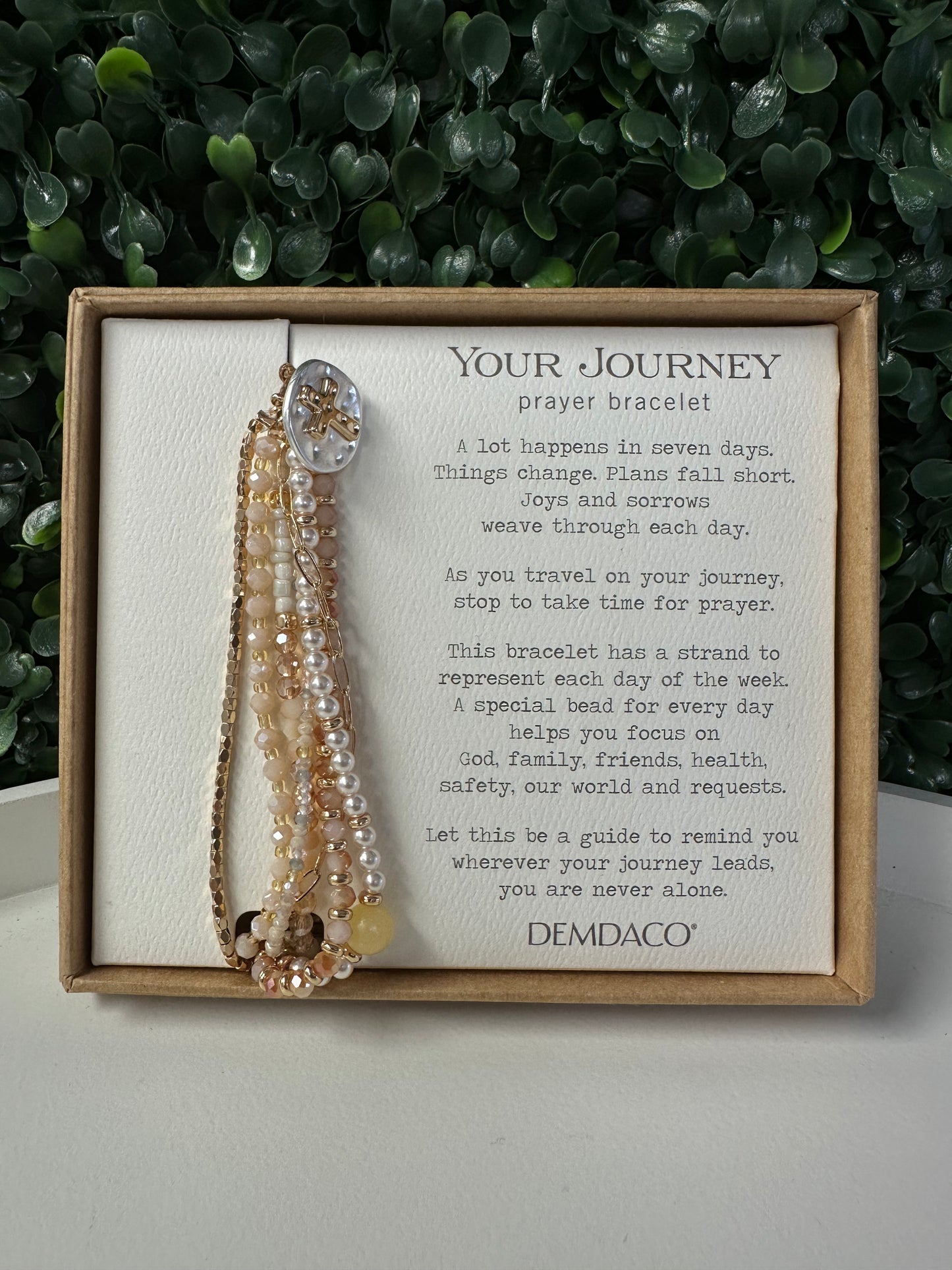 Demdaco Your Journey Prayer Bracelet-Champagne