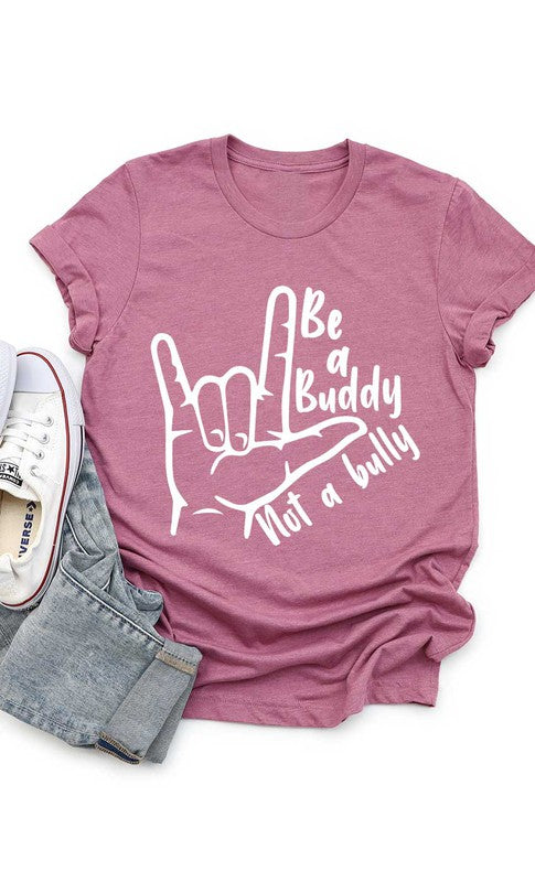 Be a Buddy Not a Bully Kids Graphic Tee